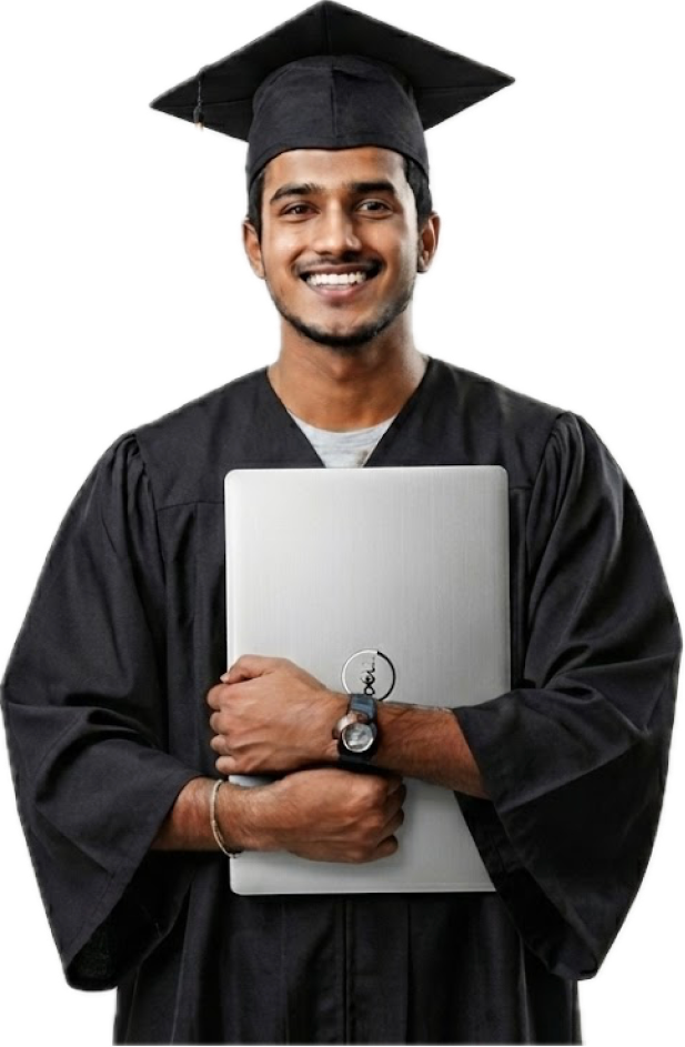 Student with laptop